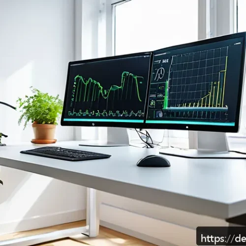 전자기기 전문가의 하루 업무 루틴 - A modern electronics engineer's workspace in a bright, minimalist office in Germany, featuring a hei...